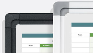 Rahmen für Whiteboard Magnettafeln in schwarz und silber